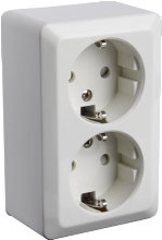 Stikkontakt UTP dobbel m/jord - Atia 